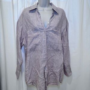 Mango Men's Casual Button Down Shirt - Light Purple